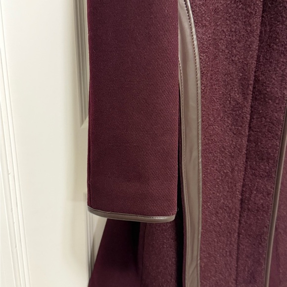 Nine West Women's Burgundy Wool Blend Coat with Belt - NEW - Picture 11 of 15